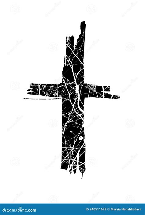 Cross Made Of Tree Branches Vector Illustration Stock Vector