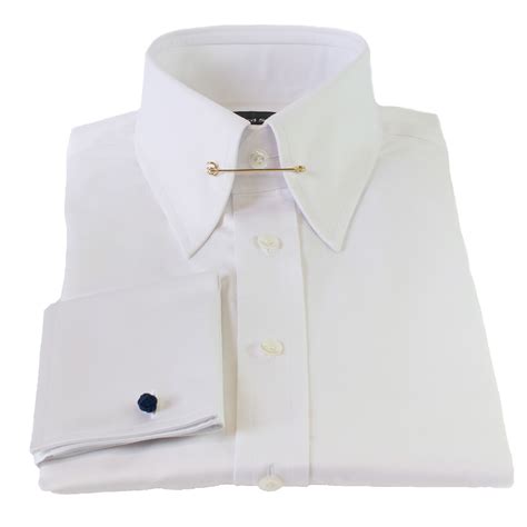 Edward Sexton Offers A Luxurious White Slim Fit Pin Collar Shirt This