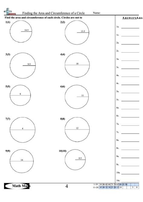 Https://tommynaija.com/worksheet/area Of A Circle Worksheet With Answers