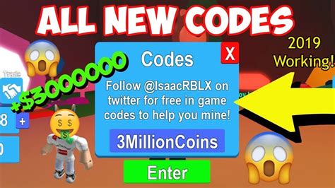 Roblox Mining Simulator All Codes 2019 Working Youtube