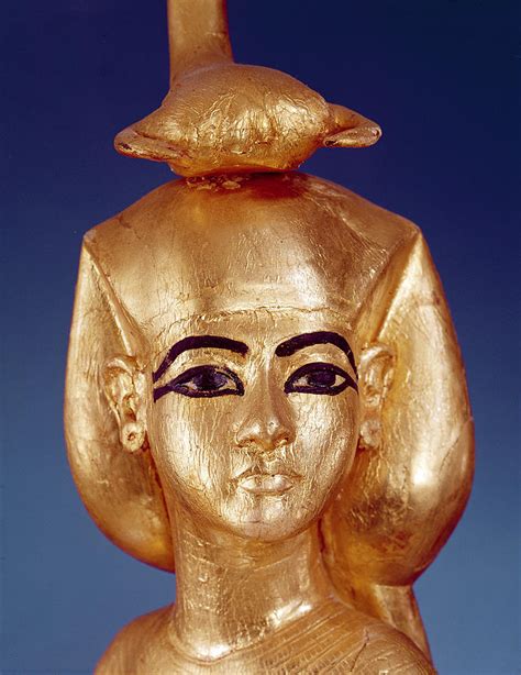 Detail Of The Goddess Selket From The Canopic Shrine From The Tomb Of