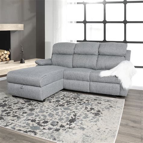 Ottomanson Recliner L Shaped Corner Sectional Sofa With Storage