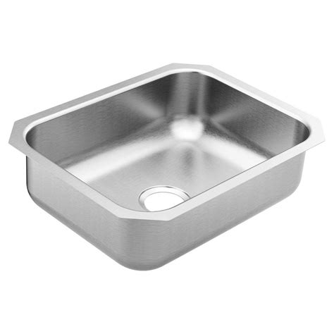 Moen kitchen sinks drop in single sink. MOEN 1800 Undermount Stainless Steel 23.5 in. Single Bowl ...