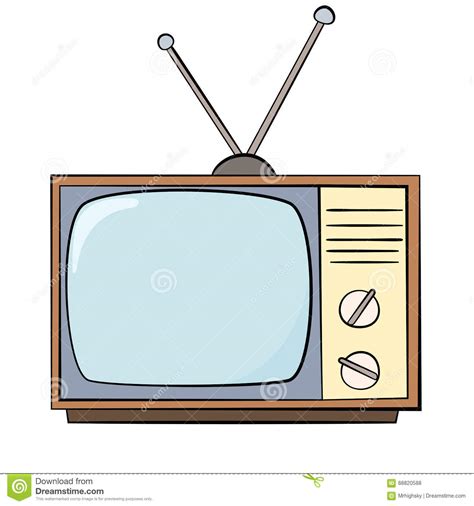 Cartoon Style Old Tv Stock Vector Illustration Of Vintage