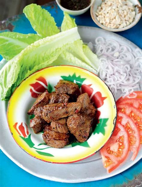 Cambodian Marinated Beef With A Lime And Black Pepper Dipping Sauce