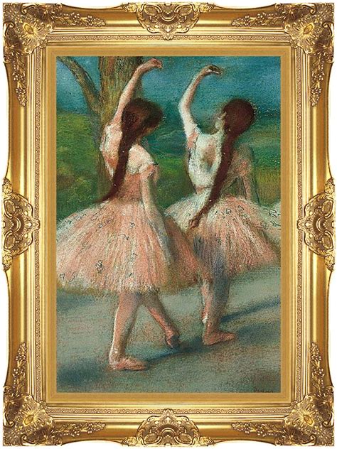 Edgar Degas Dancers In Pink 24x36 Framed Art Canvas Giclee Print With