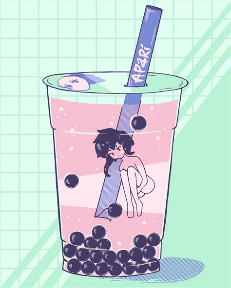 Image Result For Bubble Tea Anime Ilustração Kawaii Arte Fofa Fofa