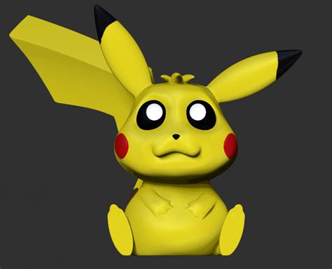 Free Stl File Cute Pikachu・3d Print Design To Download・cults