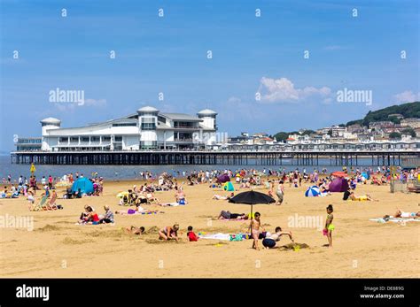 Traditional British Seaside Beach Grand Pier And Beach At Weston