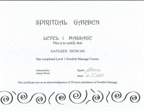 Massage Certificate