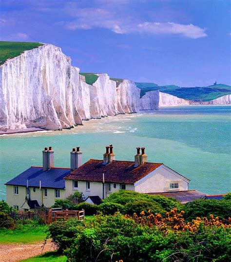 Seven Sisters Cliffs Near Seaford Town East Sussex England Credit