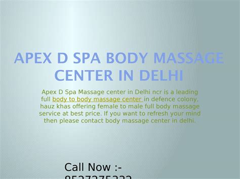 Body Massage Center In Delhi By Apex D Spa Issuu