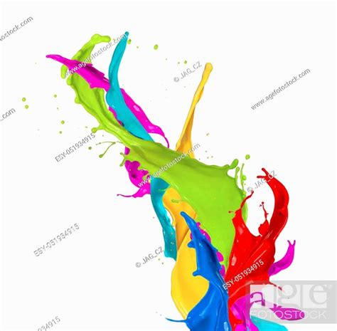 Abstract Color Splash Isolated On White Background Stock Photo