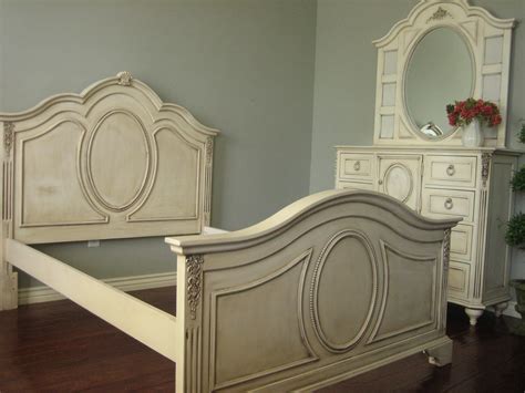 All of our custom bedroom furniture can be made to order to your specific requirements. European Paint Finishes: Shabby French Bedroom Set