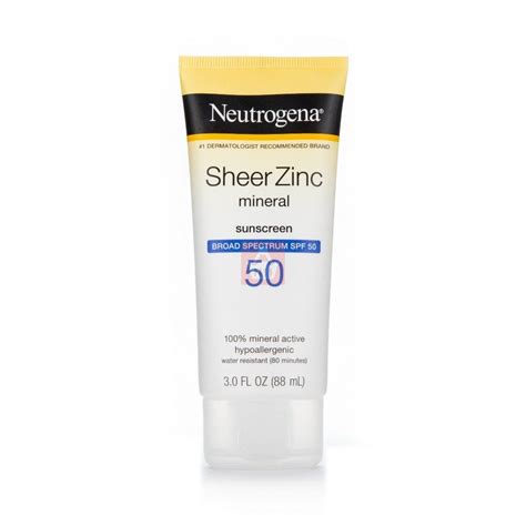 Neutrogena Sheer Zinc Oxide Dry Touch Mineral Face Sunscreen Lotion