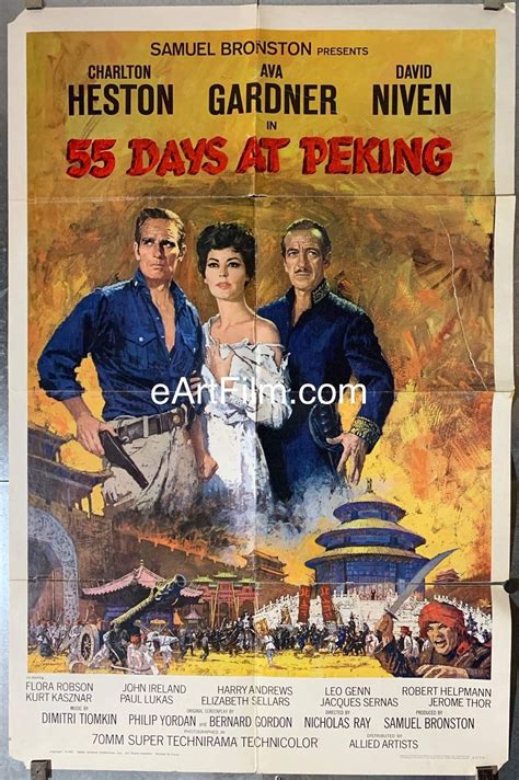 55 Days At Peking 1963 27x41 Vintage Movie Poster Charlton Heston Ava