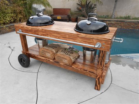 Custom Weber Charcoal Bbq Outdoor Grill Station Grill Station