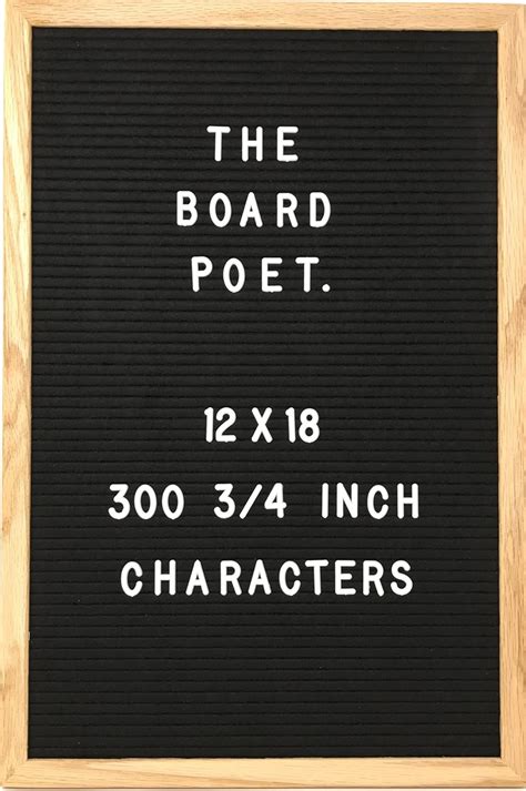 Classic Black Felt Letter Board 12 X 18 Inch Wsolid Oak