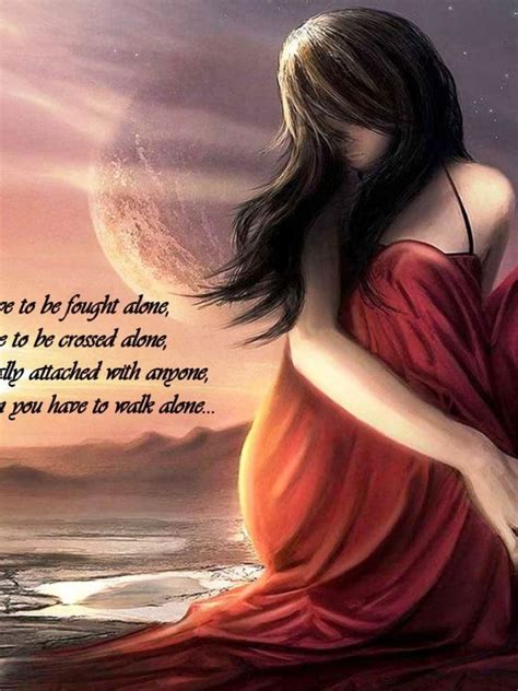 Alone Girl Wallpaper With Quotes