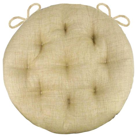 This local customer has taken her dreamy dining room up a notch! Rave Sand Bistro Chair Pad, 16" Round Cushion With Ties ...