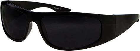 Super Dark Lens Black Sunglasses Biker Style Rider Wrap Around Fr Jollynova