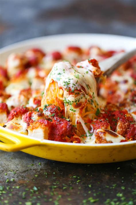 Spaghetti Squash Chicken Parmesan Damn Delicious