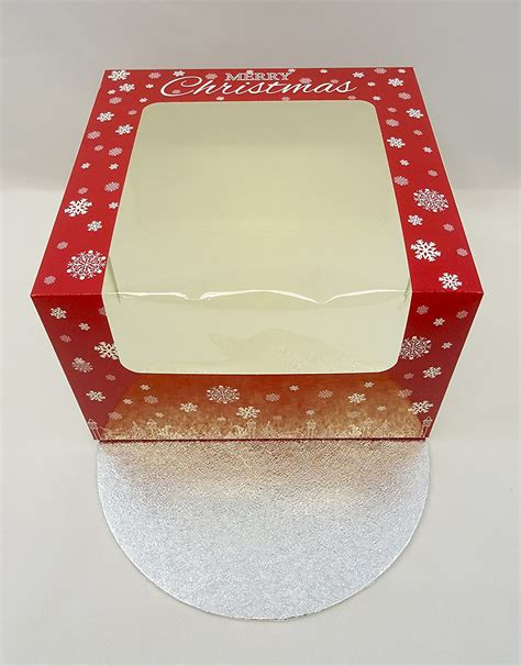 Christmas Cake Boxes 8" & Boards x 2: Amazon.co.uk: Kitchen & Home