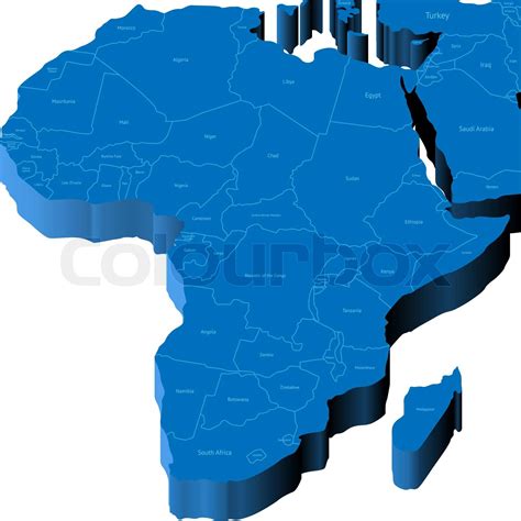 Africa Kort Vektor Stock Vektor Colourbox