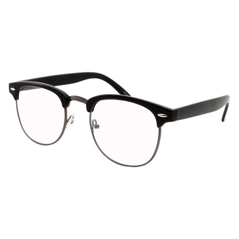 mens non prescription clear lens glasses black with gunmetal for fashion costume ebay