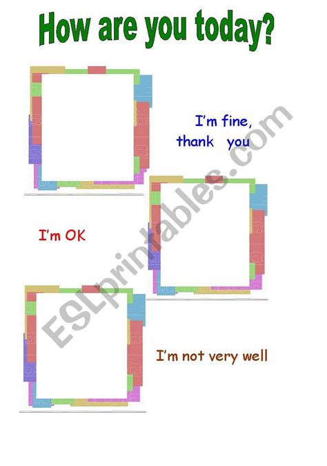 How Are You Today Esl Worksheet By Ewa11
