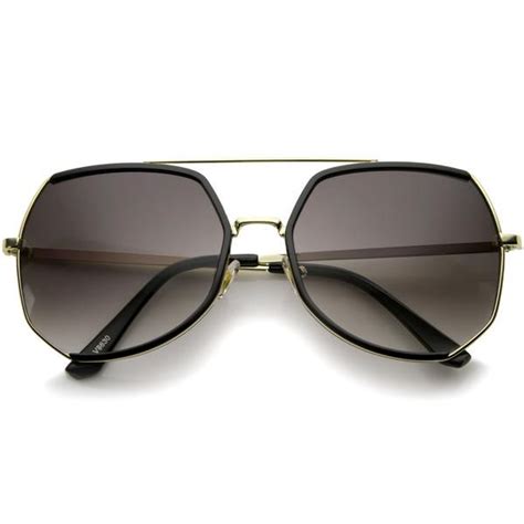 womens fashion two toned gold metal crossbar oversized sunglasses 64mm sunglass la 1