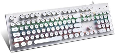 Usb Led Backlit Retro Typewriter Mechanical Keyboard Blue Switch