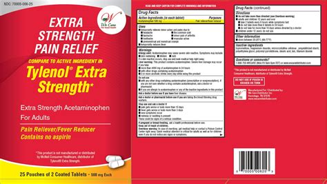 Acetaminophen Tablets Mg Extra Strength Details From The Fda Via