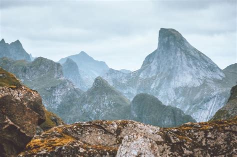 Norway Mountain Peaks Landscape Travel Nature Scenery Lofoten Islands