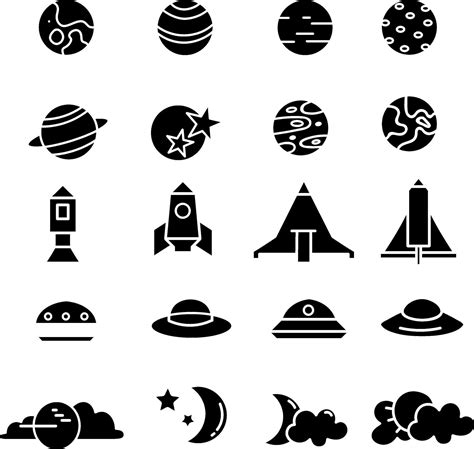 Outer Space Icon Set 2056322 Vector Art At Vecteezy