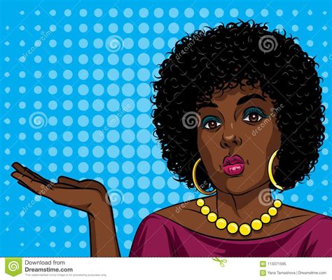 Colorful Poster Of A African American Woman In Comic Art Style Over