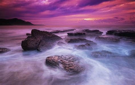 Fond d écran le coucher du soleil mer baie eau Roche rive des nuages plage lever du