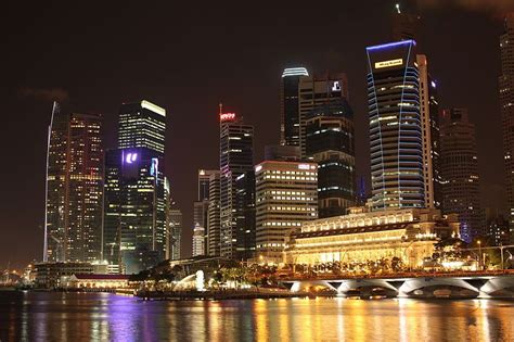 Singapore Skyline At Night World Pictures Skyline World