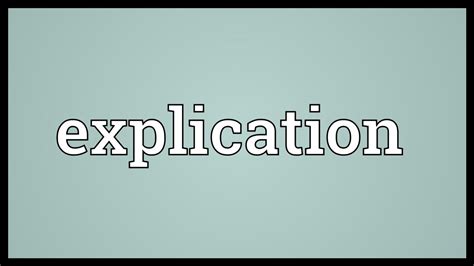 Explication Meaning Youtube