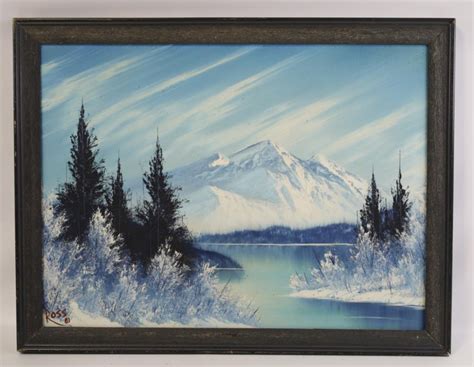 Sold At Auction Bob Ross Rare Bob Ross Mountain Landscape Oil On Canvas