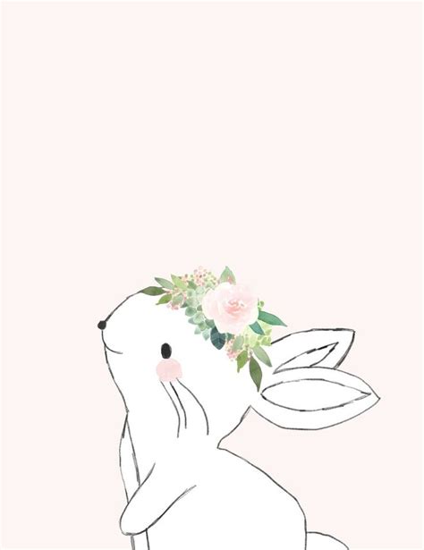 Pink Bunny Wall Art Print For Baby Girl Nursery Or Pink Etsy Bunny