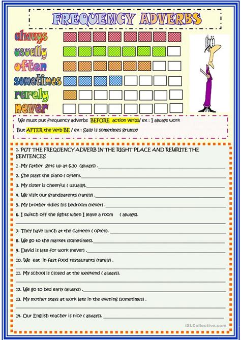 Frequency Adverbs 2 Page Activity English Esl Worksheets For