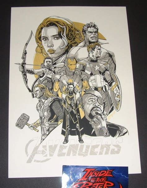 tyler stout avengers movie poster gold variant handbill 2016 inside the poster avengers