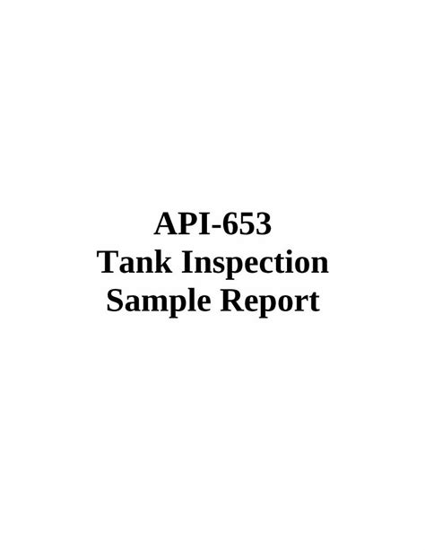 Pdf Api 653 Tank Inspection Sample Report Dokumentips