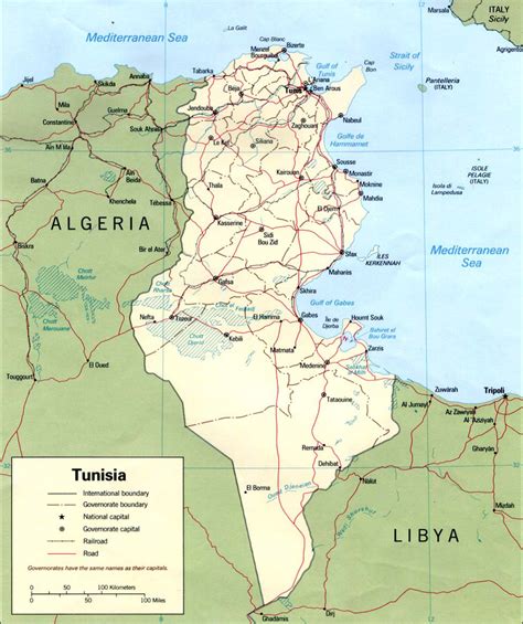 Tunisie Carte Du Monde Arts Et Voyages
