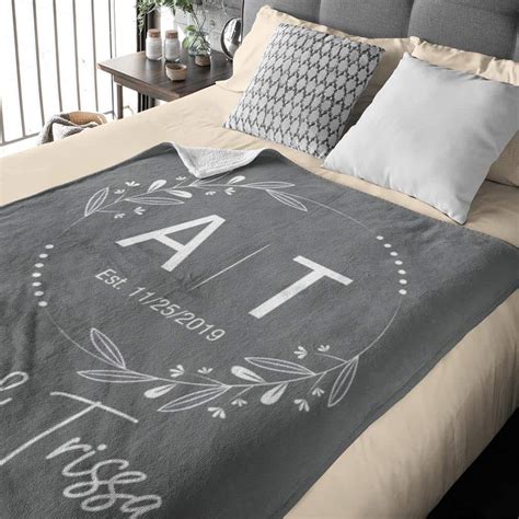 Couple Initials Anniversary Personalized Throw Blanket | 365Canvas