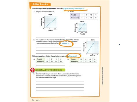 33 Interpreting The Unit Rate As Slope Math 8th Grade Math 84b