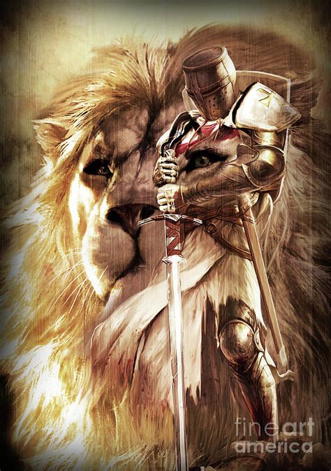 Knight Of God The Lion Of Judah Warrior Painting Under The Command