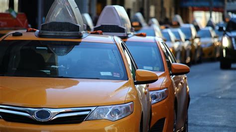 Yellow Cars Taxi Uber Transportation City Yellow Cab Urban