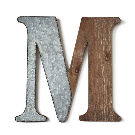 Wood And Metal Wall Letters Decorative Galvanized Rustic Wall Art